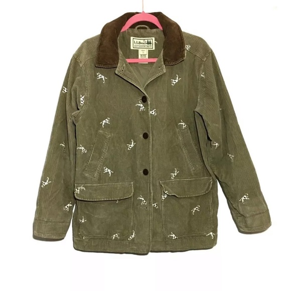 L.L. Bean Jackets & Blazers - LL Bean Corduroy Embroidered Pointer Dog Coat